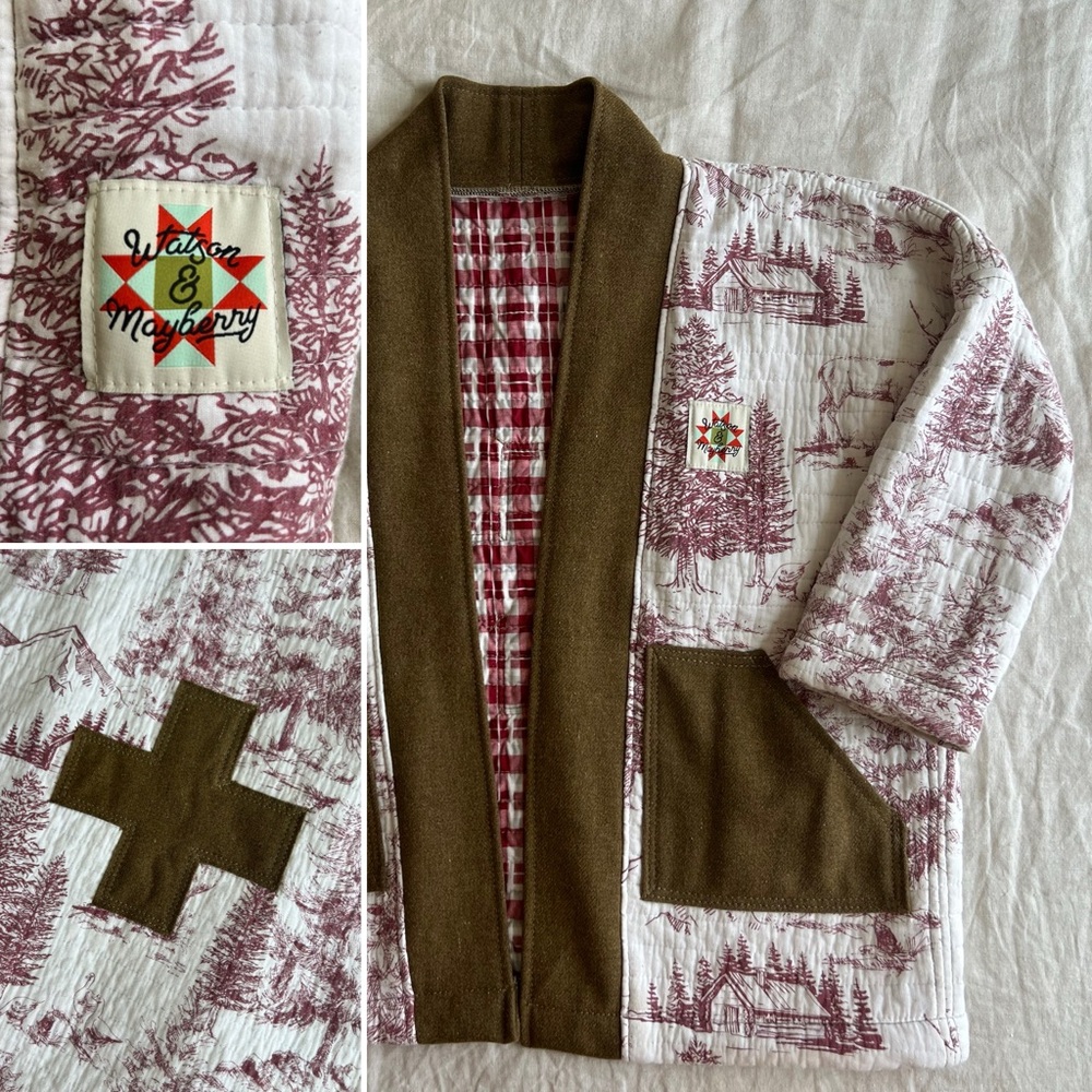 Handmade Wool Quilt Jacket by Watson & Mayberry | Farmhouse Chic OOAK Size S - L